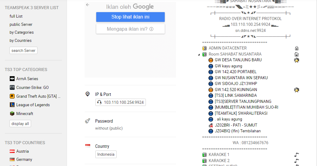 Contoh Tampilan TS3